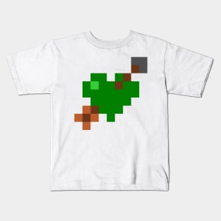 Shot Through My Green Pixel Heart Kids T-Shirt